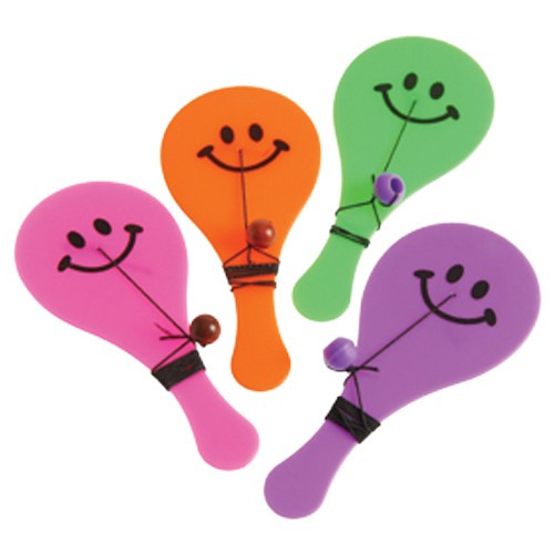 Mini Smile Paddle Ball Games<br>1 dozen